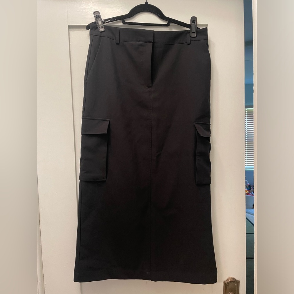 Y.A.S. Long black cargo skirt